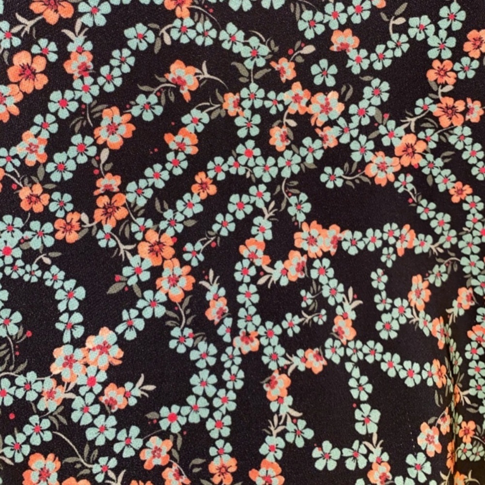 Saloni Nurul Floral Print lace-up V neck Long Sleeve Bodycon Mini Dress Size 6 - Picture 12 of 13